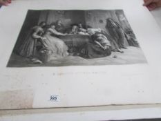 A quantity of old unframed engravings