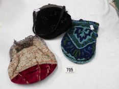 3 vintage beaded purses