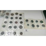 28 various penny and half penny coins,