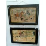 2 Nora Drummond Davis (1862-1949) Chromolithograph hunting scenes,