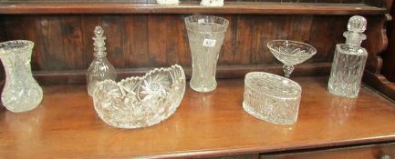 A mixed lot of good quality glass ware including decanters,