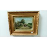 A 19th century oil on canvas rural scene signed M.P.