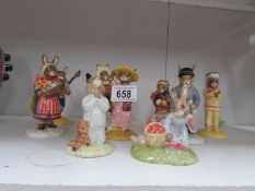 9 Royal Doulton Bunnikin figures