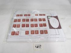 A collection of penny red stamps