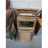 11 various sized gilt picture frames