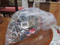 A bag of costume jewellery