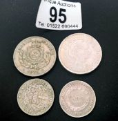 200 Reis 1889, Silver 500 Resi 1857, 1912 silver 2,000 Reis, 1924 silver 2,
