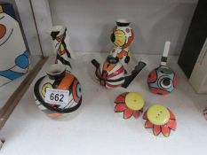 6 unusual Lorna Bailey jugs and vases together with salt and pepper pots