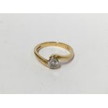 An 18ct gold ring set 0.