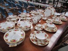 Approximately 70 pieces of Royal Albert old country roses tea and dinner ware