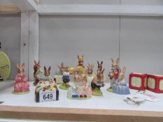 12 Royal Doulton Bunnikin figures and 2 key fobs