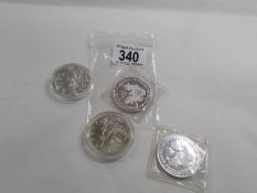 USA silver one dollar 1993/1986 and 2 x 2000