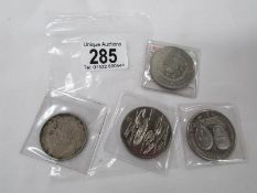 Liberia silver 1 dollar 1962, Copper nickel 1996 Star Trek dollar,