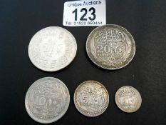 Egypt silver 2 piastres, 5 piastres, 10 piastres 1916,