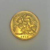 A 1914 George V half sovereign