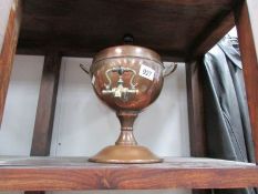 A copper samovar urn