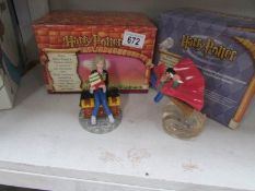 2 boxed Royal Doulton Harry Potter figures including Harry Potter Quiddich and Hermione