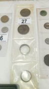 2 silver rings made from coins and 2 double tail coin forgeries