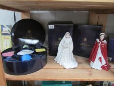 A boxed Royal Worcester coffee set in celebration of the Queens 80th Birthday together with Royal