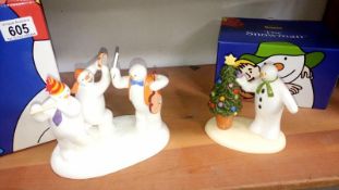 2 boxed Coalport 'The Snowman' figures