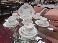 A 21 piece Coalport 'June Time' tea set