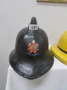 A Peterborough volunteer fire brigade fireman's helmet