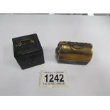 A Gladstone bag inkwell and one other