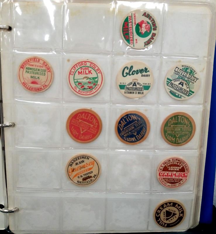 A folder of milk bottle tops, fruit pickers tokens, - Image 2 of 12