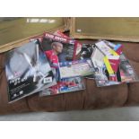 A collection of assorted football memorabilia including tickets etc