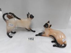 2 Royal Doulton Siamese cats