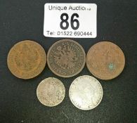 A mixed lot of 19th century Austrian coins including silver