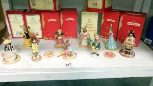 9 Royal Doulton Bunnikin figures