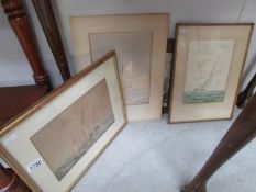 2 framed and glazed seascapes,