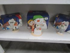 3 boxed Coalport 'The Snowman' figures