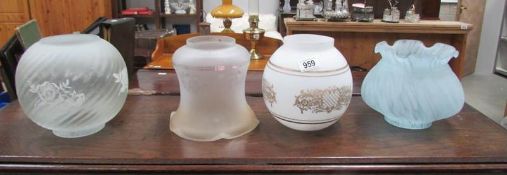 4 glass oil lamp shades