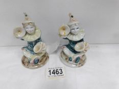 A pair of 19th century continental porcelain clowns