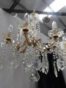 A 6 lamp chandelier