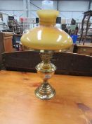A brass oil lamp a/f