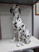 A large pottery dalmation dog