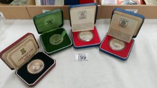 4 silver proof crowns