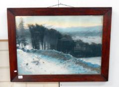 A large oak framed winter scene by Farquson