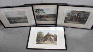 A set of 4 framed and glazed prints