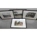 A set of 4 framed and glazed prints