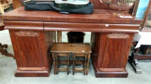 A Victorian mahogany double pedestal sideboard