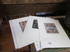 4 Henri Matisse monochrome prints circa 1935 and 6 Henry Moore shelter sketch prints circa 1940