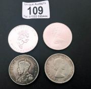 Canada silver 1 dollar 1935 and 1964,