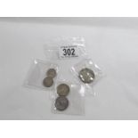 Philippines silver 50 centavos 1944, 2 x 20 centavos 1968,