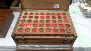 A cabinet of approximately 150 farthings,