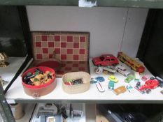 A mixed lot of children's games and toys including Lego, Chess set,