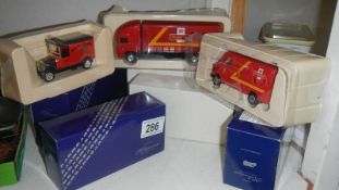 3 boxed Corgi Royal Mail millenium collection vehicles being Mercedes van,